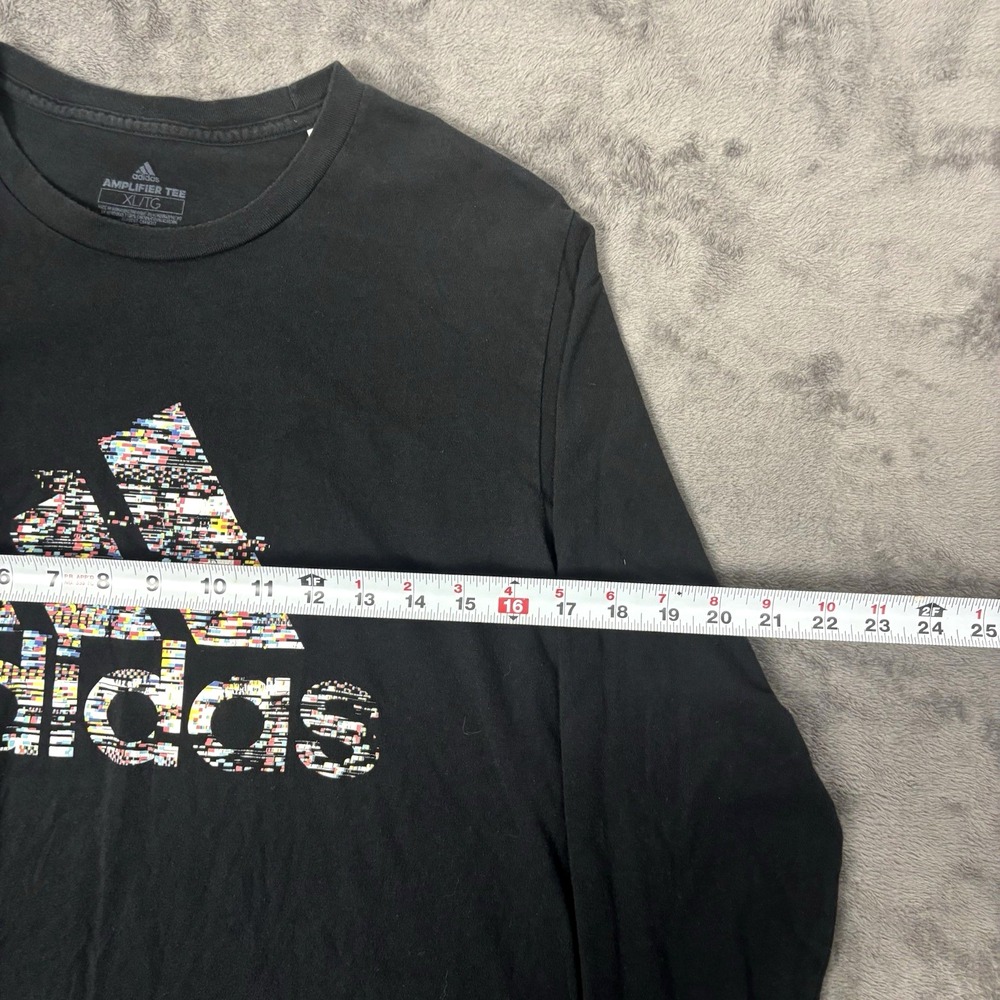 Adidas Logo Tee Mens Badge Of Sport Long Sleeve 100% Cotton Amplifier Size XL/TG - Picture 4 of 6